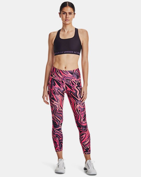 Damen HeatGear® Armour Printed 7/8 Leggings, Pink, pdpMainDesktop image number 2